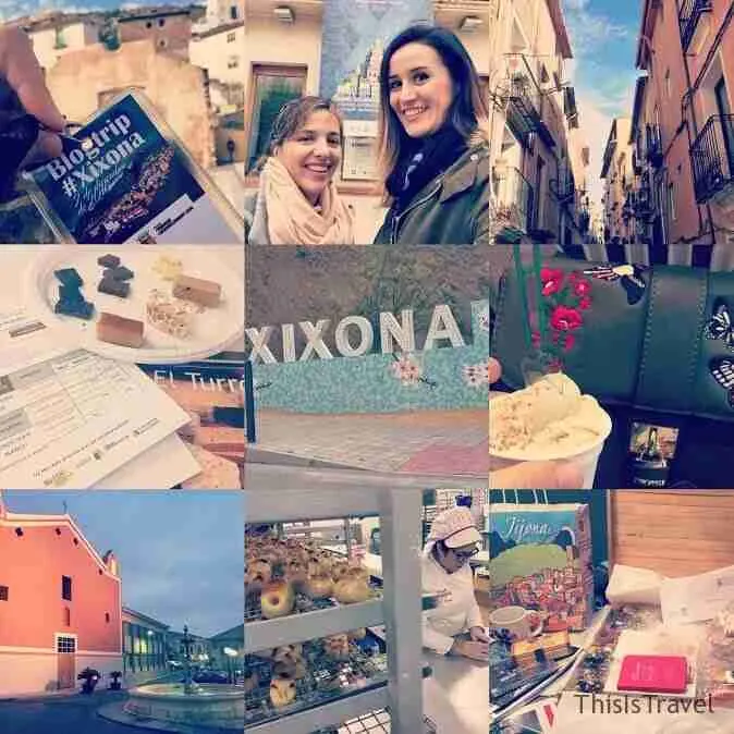 Collage de la ruta por Xixona: turrones, helados y el pueblo