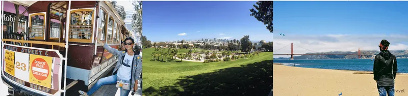Césped de un parque con el skyline de San Francisco al fondo