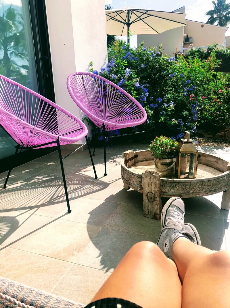 Terraza al sol en un alojamiento de Moraira